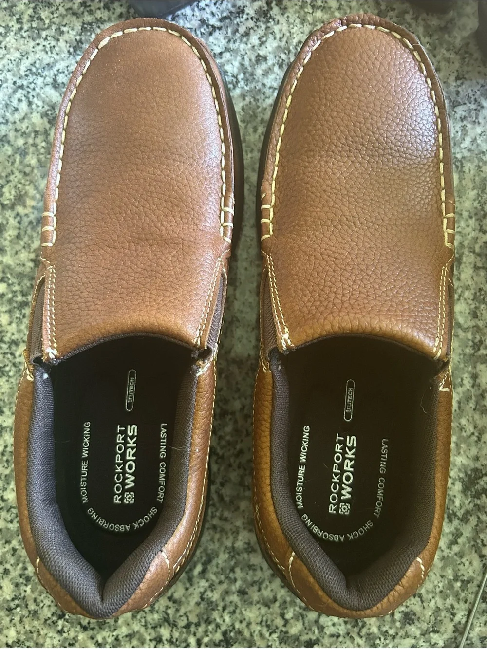 Rockport Tan Leather Steel Toed Slip-On Loafers Size 9M